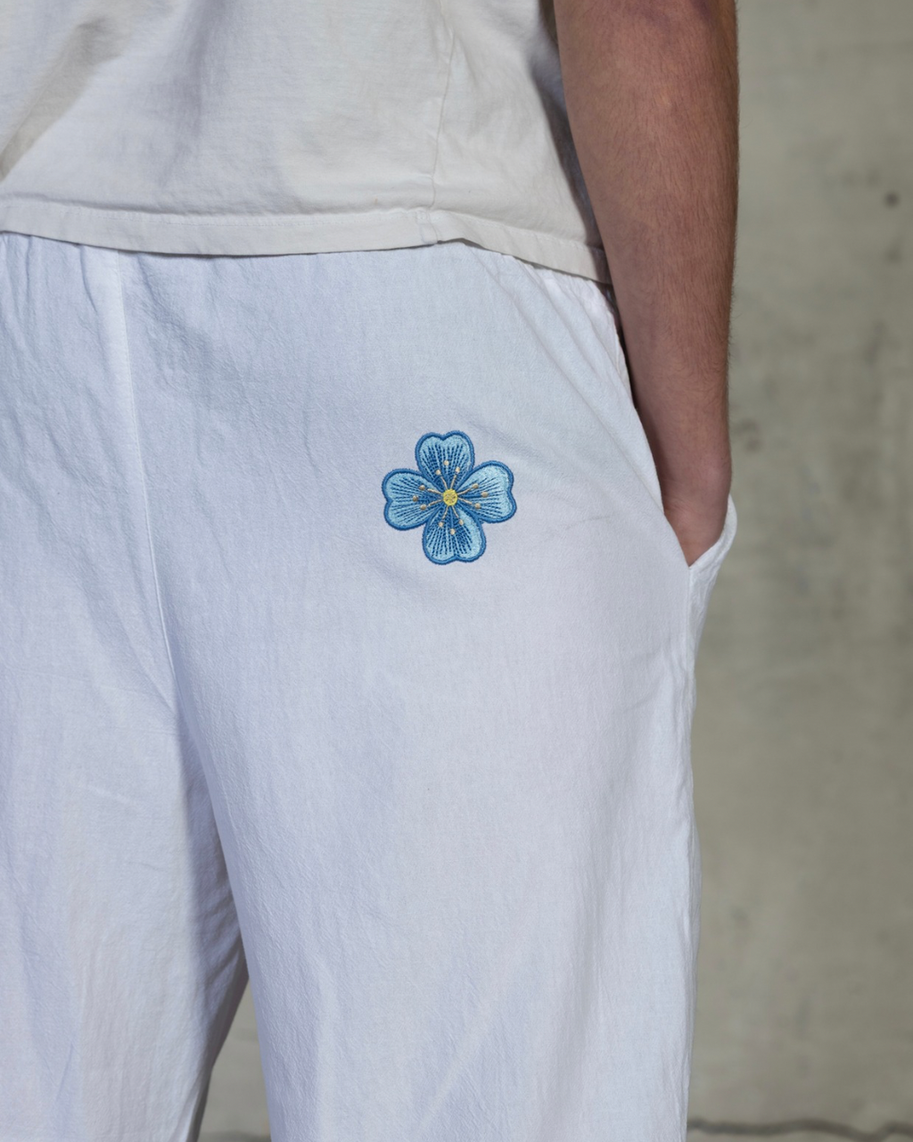 Pantalon en Lin avec broderie (Precommande)